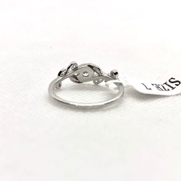 Size 7 925 Round CZ Floral Ring - Picture 7 of 12